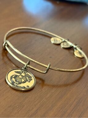 Alex and Ani Gold Marine Emblem Charm Bangle Bracelet